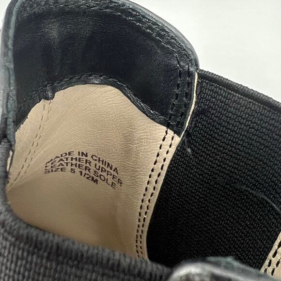 KORS Michael Kors Black Leather Slip On Ankle Boot Size 5.5 - Picture 7 of 9